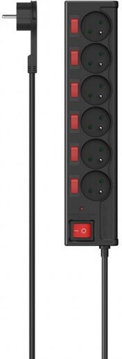 HAMA Πολύπριζο Aσφαλείας 6 Θέσεων με Διακόπτη και Καλώδιο 1.4m P22237730000