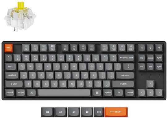 Keychron K8 Max K8M-J4 Ασύρματο Gaming Μηχανικό Πληκτρολόγιο Tenkeyless με Keychron Super Banana διακόπτες και RGB φωτισμό (Αγγλικό US)