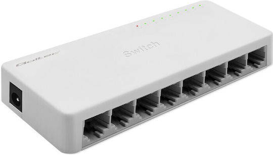 Qoltec 52248 Unmanaged Switch με 8 Θύρες Gigabit (1Gbps) Ethernet