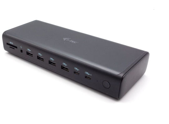 i-tec USB-C Docking Station με HDMI/DisplayPort 4K και σύνδεση 4 Οθονών Μαύρο (CA6MONITORDOCKPD)