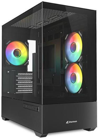 Sharkoon MK6 RGB Micro Tower Κουτί Υπολογιστή με Πλαϊνό Παράθυρο Μαύρο