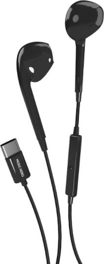 SBS Music Hero In-ear Handsfree Ακουστικά με Βύσμα USB-C Μαύρο