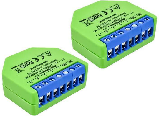 Shelly Dimmer2 Smart Switch Dimmer 1 Καναλιού Wi-Fi 1A (χωρίς Ουδέτερο) 2τμχ