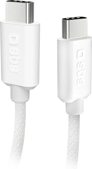 SBS Braided USB 2.0 Cable USB-C male - USB-C 60W Γκρι 1.5m