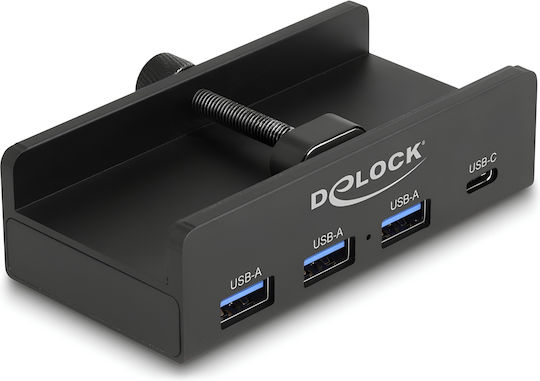 DeLock USB 3.0 Hub 4 Θυρών με σύνδεση USB-C (64284)