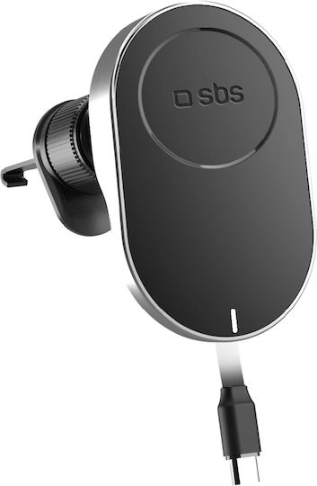 SBS Βάση Κινητού Αυτοκινήτου με Μαγνήτη και Ασύρματη Φόρτιση Μαύρη