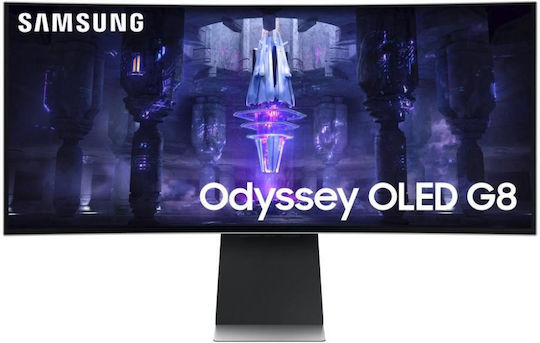 Samsung Odyssey G8 G85SD Ultrawide OLED HDR Curved Gaming Monitor 34" QHD 3440x1440 175Hz με Χρόνο Απόκρισης 0.03ms GTG