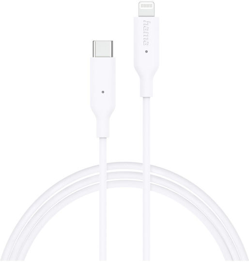 HAMA USB-C to Lightning Cable 10W Λευκό 1m (00201598)
