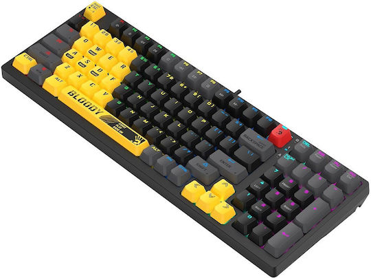 A4Tech Bloody S98 Gaming Μηχανικό Πληκτρολόγιο με BLMS Red Plus διακόπτες και RGB φωτισμό (Αγγλικό US) Sports Lime