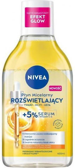 Nivea Illuminating Instant Glow Effect Micellar Water Αφαίρεσης Αδιάβροχου Μακιγιάζ Προσώπου, Ματιών & Χειλιών 400ml