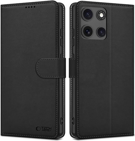 Tech-Protect Matte Wallet Δερμάτινο Μαύρο (Motorola Moto G15, Motorola Moto G15 Power)