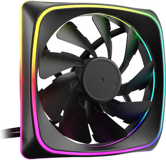 Sharkoon Shark Lights RGB PWM Case Fan 120mm με Σύνδεση 4-Pin