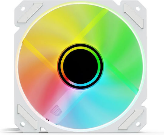 Sharkoon SHARK Mirror RGB PWM Case Fan 120mm με Σύνδεση 4-Pin Λευκό