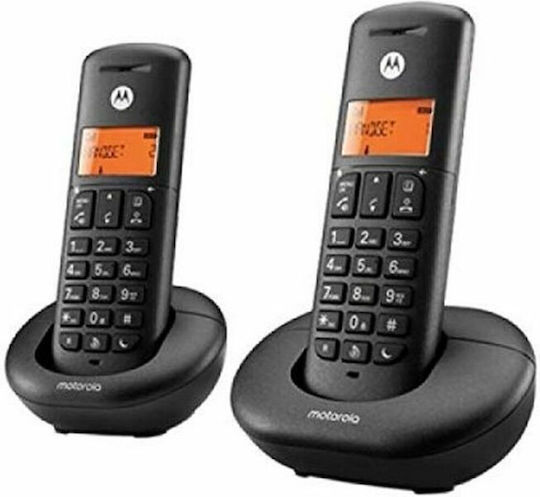 Motorola E202 Ασύρματο Τηλέφωνο Duo Μαύρο