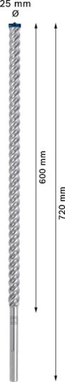 Bosch Τρυπάνι με SDS Max Στέλεχος 25x720mm 2608900242