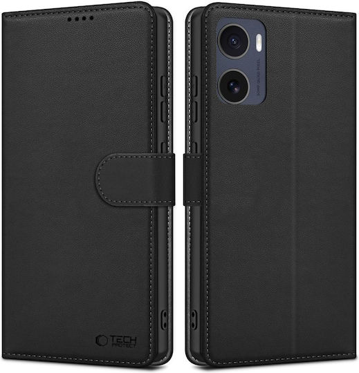 Tech-Protect Matte Wallet Δερμάτινο Μαύρο (Motorola Moto G05, Motorola Moto E15)