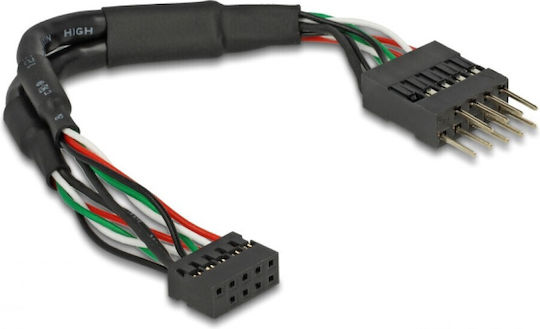 DeLock USB 2.0 pin header female 2.00 mm 10 pin to USB 2.0 pin header male 2.54 mm 10 pin 12 cm 41977