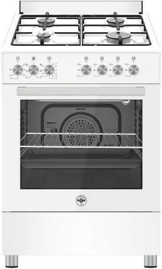 La Germania SE66 4 E B/24 GN Κουζίνα 60lt με Εστίες Φυσικού Αερίου Π60εκ. Λευκή