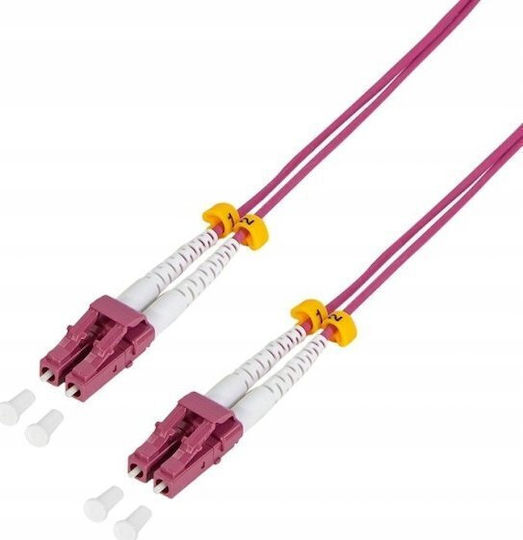 LogiLink Καλώδιο Οπτικής Ίνας LC-LC 100m Μωβ 1τμχ