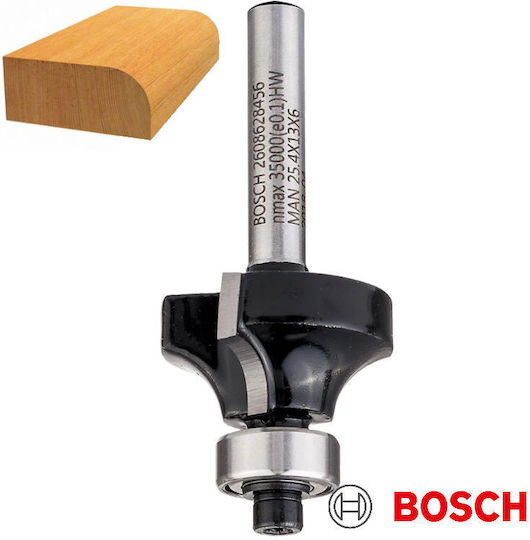 Bosch 2608628456 Κοπτικό Ρούτερ Φρεζα Στρογγυλέματος Δίκοπη D 25,4 Mm R 6,3 Mm Αξονα 8mm