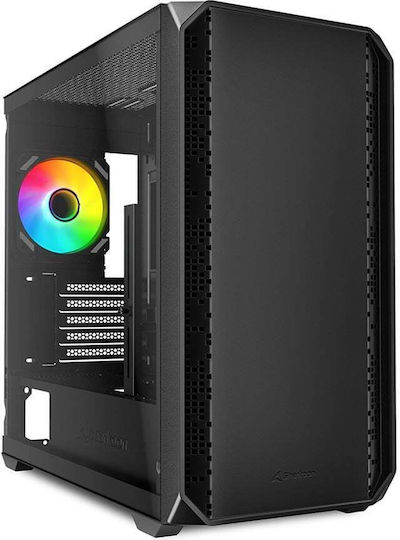 Sharkoon MK2 RGB Gaming Micro Tower Κουτί Υπολογιστή με Πλαϊνό Παράθυρο Μαύρο