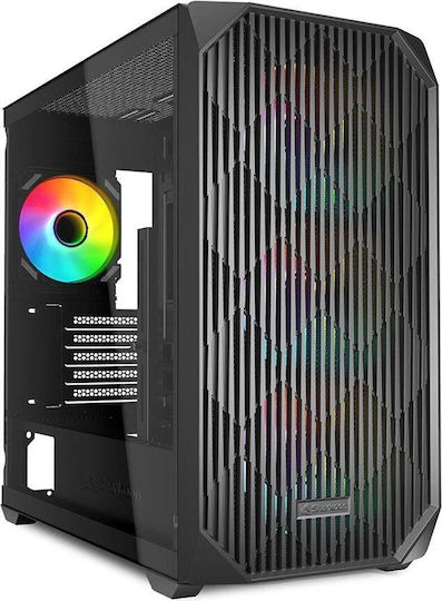 Sharkoon MK3 RGB Gaming Micro Tower Κουτί Υπολογιστή με Πλαϊνό Παράθυρο Μαύρο