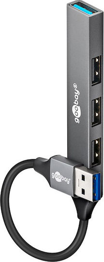 Goobay USB 3.2 Hub 4 Θυρών με σύνδεση USB-A Γκρι (74456)