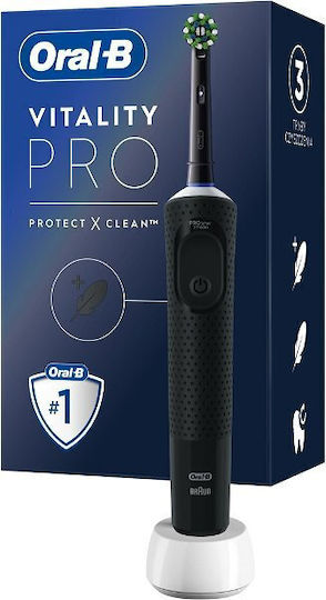 Oral-B Vitality Pro Protect X Clean Ηλεκτρική Οδοντόβουρτσα με Χρονομετρητή Μαύρη