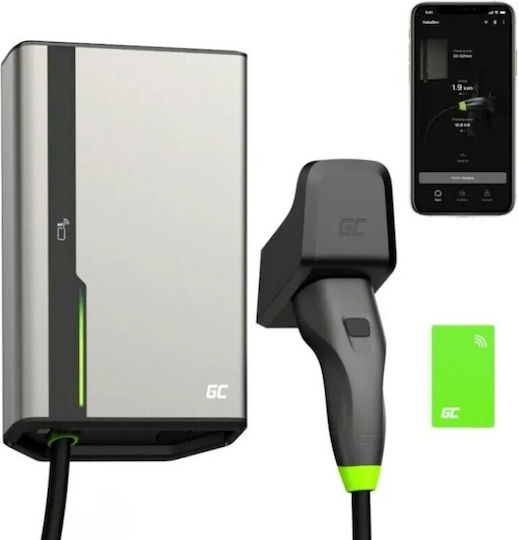 Green Cell Επιτοίχιος Τριφασικός Σταθμός Φόρτισης 22kW με Ενσωματωμένο Καλώδιο Type 2 (EVGC021B2250)