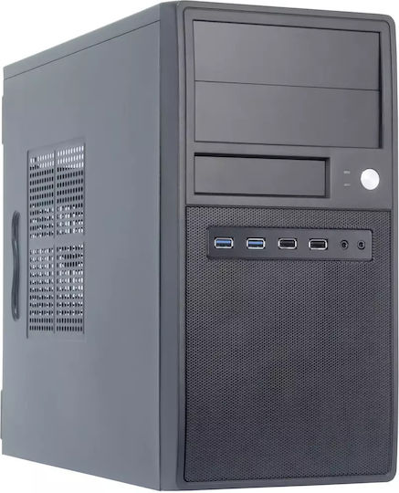 Chieftec CT-04B-350GPB Midi Tower Κουτί Υπολογιστή με Πλαϊνό Παράθυρο Μαύρο
