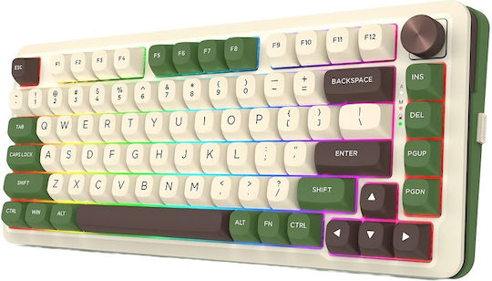 Redragon Cyrus K681CGC PRO Ασύρματο Gaming Μηχανικό Πληκτρολόγιο 75% με Custom Silver διακόπτες και RGB φωτισμό (Αγγλικό US) Λευκό