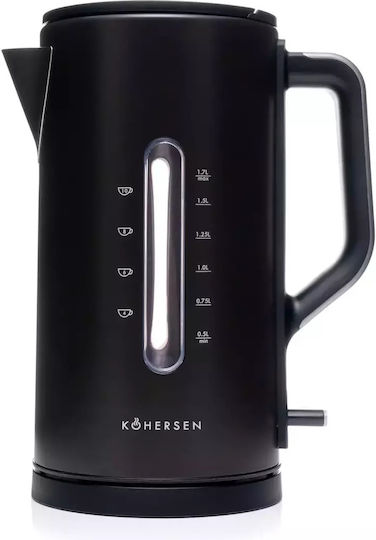 Kohersen Modern Βραστήρας 1.7lt 3000W Μαύρος