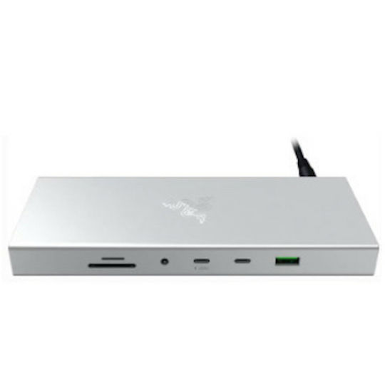 Razer USB 4 Dock - Mercury USB-C Docking Station με HDMI/DisplayPort 4K PD Ethernet και σύνδεση 2 Οθονών Ασημί