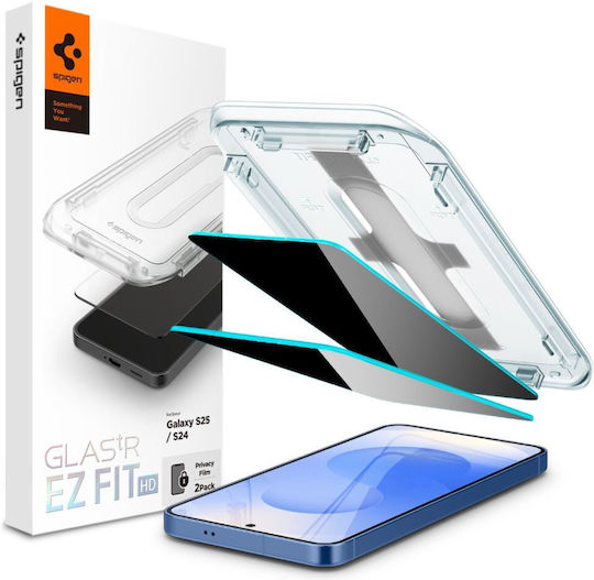 Spigen GLAS.tR EZ Fit Privacy Tempered Glass Μαύρο (Galaxy S25) AGL09308