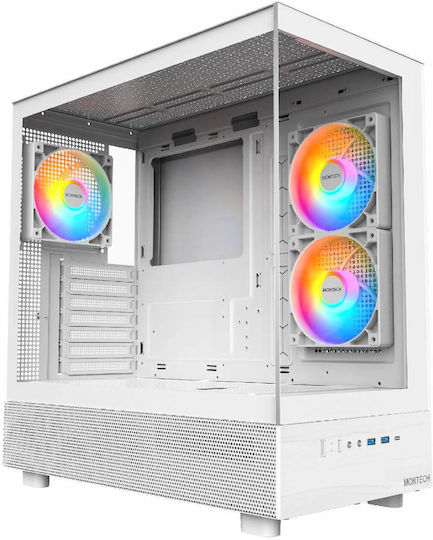 Montech XR Midi Tower Κουτί Υπολογιστή με ARGB Φωτισμό Λευκό