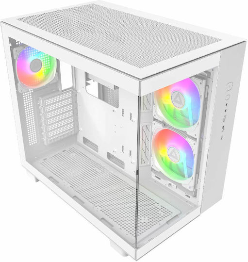 Montech King 65 Pro Gaming Midi Tower Κουτί Υπολογιστή με Πλαϊνό Παράθυρο και RGB Φωτισμό Λευκό