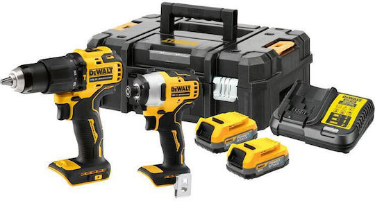 Dewalt DCK2062E2T Σετ Δραπανοκατσάβιδο & Κατσαβίδι 18V με 2 Μπαταρίες 1.7Ah και Θήκη