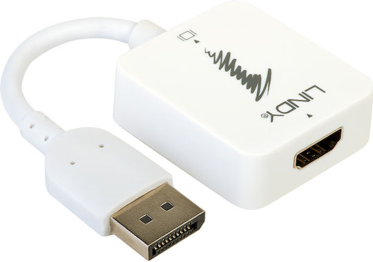 Lindy HDMI to DisplayPort 4K Μετατροπέας DisplayPort female σε HDMI female Λευκό 1τμχ