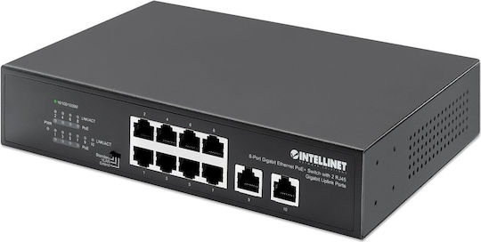 Intellinet 561402 Unmanaged L2 PoE+ Switch με 8 Θύρες Gigabit (1Gbps) Ethernet