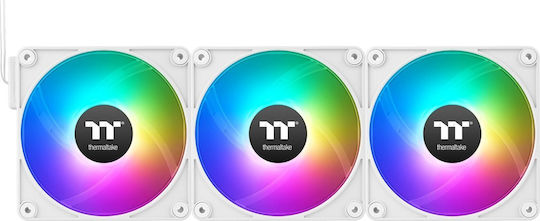 Thermaltake CT120 EX Case Fan με ARGB Φωτισμό και Σύνδεση 3-Pin / 4-Pin PWM 3τμχ Λευκό