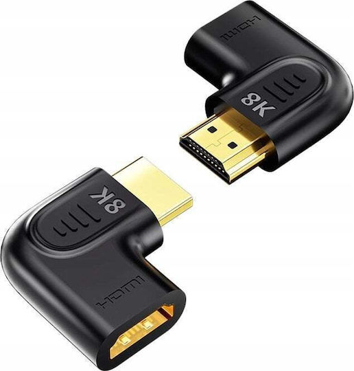 Προσαρμογέας Unitek Επίπεδος Γωνιακός 8k Hdmi 90 270 Μοίρες
