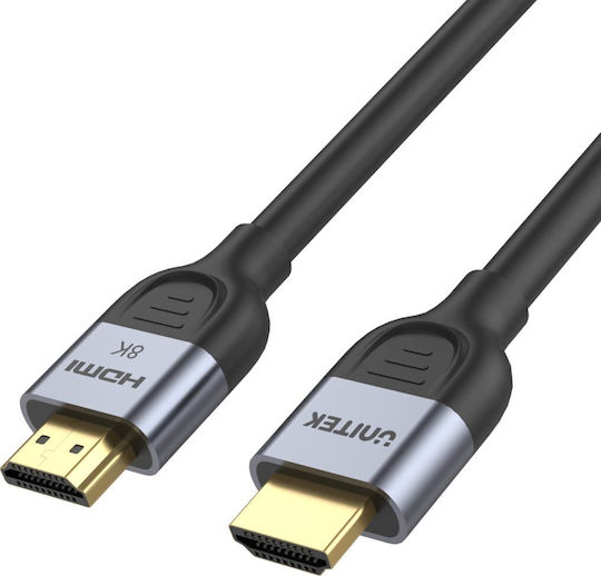 Unitek HDMI 2.1 Cable HDMI male - HDMI male 2m Μαύρο (C11086GY01-2M)