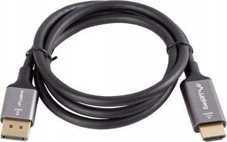 Προσαρμογέας Καλωδίου Lanberg Displayport M > Hdmi M 1m 4k Μαύρο-ασημί