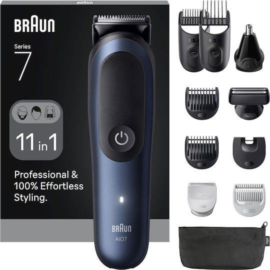 Braun All-in-one Series 7 Σετ Επαναφορτιζόμενης Κουρευτικής Μηχανής Μαύρο AIO7540