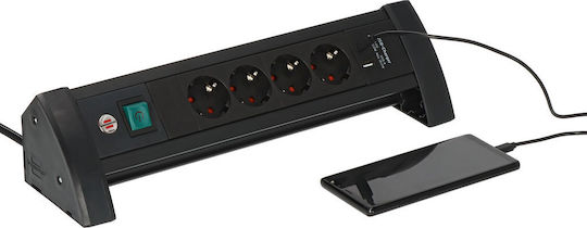Brennenstuhl Πολύπριζο 4 Θέσεων με USB-A και Διακόπτη 1156250544