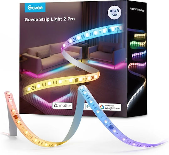 Govee Smart Ταινία LED Wi-Fi RGBIC Φως 5m με Τροφοδοτικό H61F5