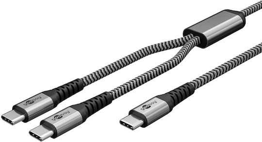 Goobay Καλώδιο Usb-c 2x Usb-c 75739 60w 480mbps 1.5m Γκρι