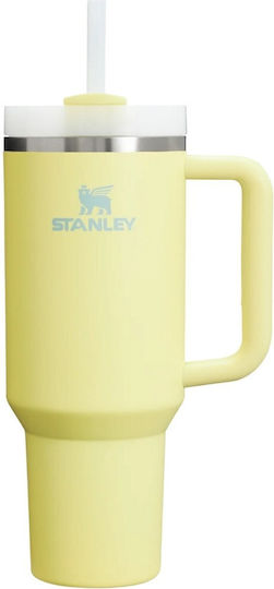 Stanley Quencher H2.0 FlowState Ανακυκλώσιμο Handled Tumbler Θερμός Ανοξείδωτο BPA Free 1.18lt Κίτρινο με Καλαμάκι και Λαβή 10-11673-160