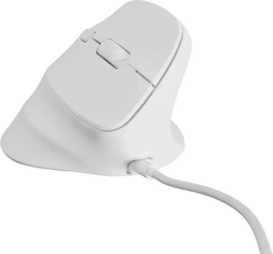 Natec Crake 2 Pro Ενσύρματο Εργονομικό Ποντίκι Λευκό