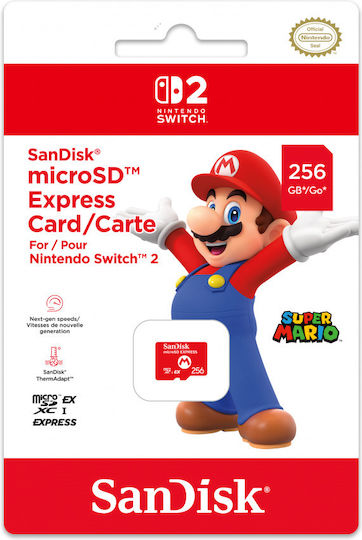 Sandisk Nintendo Switch 2 Mario Logo microSDXC 256GB